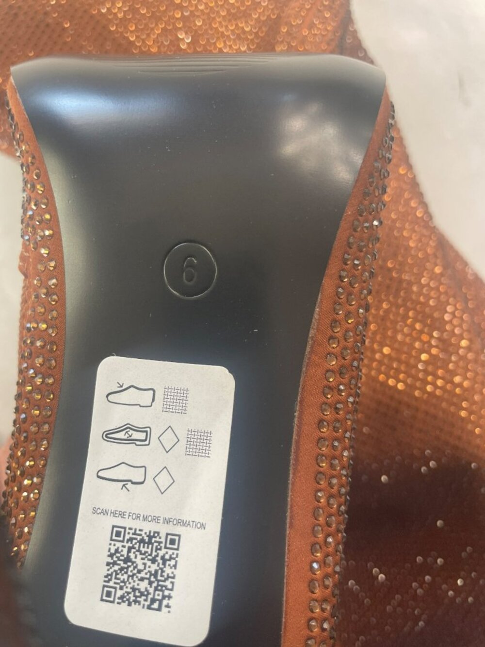 ASOS Over The Knee Copper Rhinestone Embellished Stiletto Boots Size 8 US NWB - Picture 7 of 8